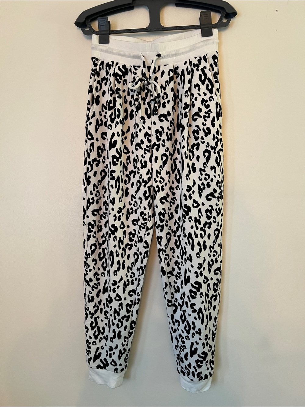 Something Navy White & Black Leopard Print Joggers